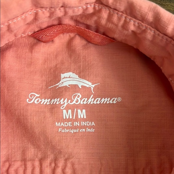 Tommy Bahama 100% Cotton Orange Casual Button Down Shirt - Picture 2 of 11